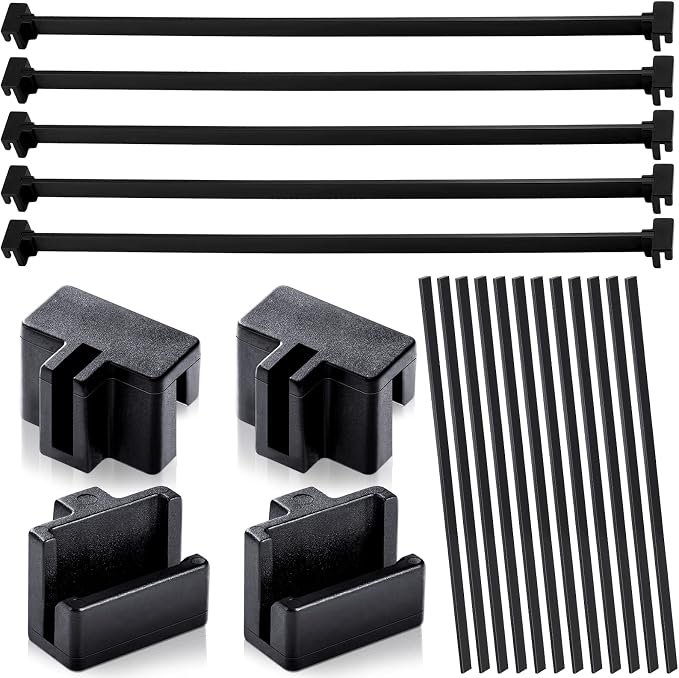 Epakh 36 Pcs Metal File Cabinet Rails Set Include 12 Cabinet Divider Rails 24 Hanging File Rail Clips for Hanging Folder Frame Bars Office Storage, Drawer Thickness Less Than 1/8 Inch (Plastic)