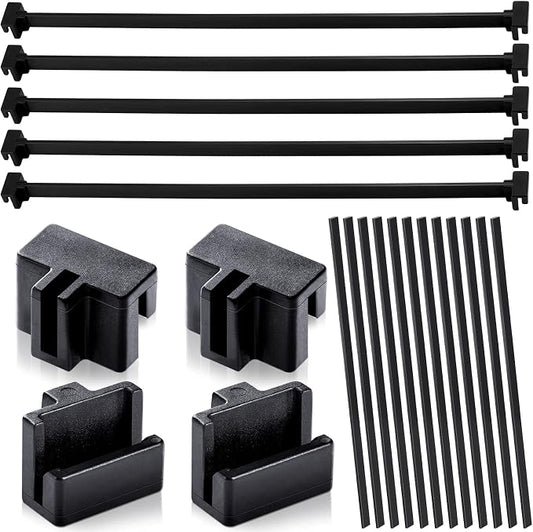 Epakh 36 Pcs Metal File Cabinet Rails Set Include 12 Cabinet Divider Rails 24 Hanging File Rail Clips for Hanging Folder Frame Bars Office Storage, Drawer Thickness Less Than 1/8 Inch (Plastic)