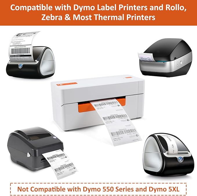 L LIKED 8 Rolls 2.25" x 1.25" Direct Thermal UPC Barcode Strong Adhesive Labels, Compatible with Rollo/Zebra/Jadens/Nelko/Phomemo/Munbyn Desktop Printers and Dymo 30334 Replacement (8000 Labels)