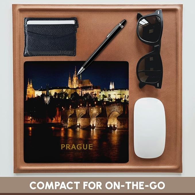 3dRose LLC 8 x 8 x 0.25 Inches Mouse Pad, Prague Czech Republic at Night (mp_80864_1)