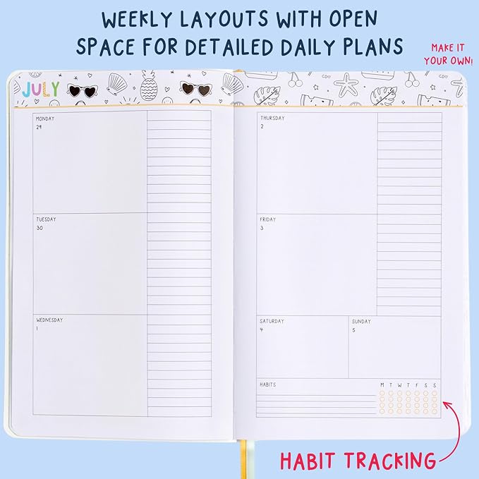 Callie Danielle Small Planner 2026-2027, 12 Month Academic Planner, 5" x 8" Dated July 2026 - June 2027, Weekly & Monthly Calendars (Shine Bright)