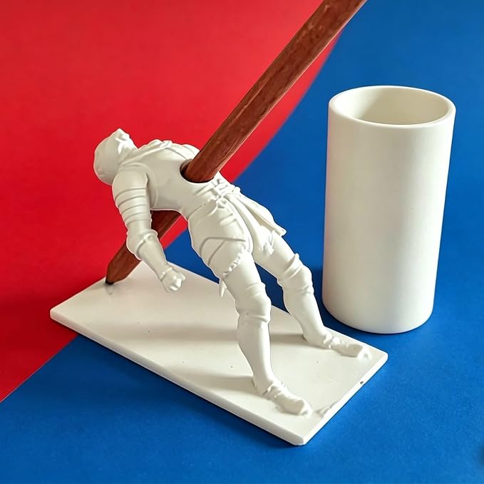 HUBAI Ninja Pen Holder For Desk,Ninja Warrior Pen Holder With Sword And Weapon Accessories,3D Printed Creative Ninja Desk Organizer with Sword,Office Desk Accessories (2Packs New 2)