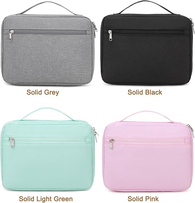 Bible Cover for Men, Large Bible Bags for Women and Men, Black Bible Book Carrying Case with Zippered Pocket & Handle