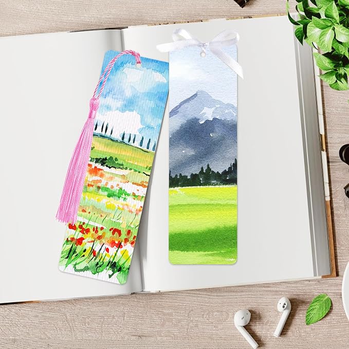 100 PCS Watercolor Paper Blank Bookmarks 2x6.5 Inch White 140lb Cotton Water Color Paper Bookmark Blanks Cardstock DIY Blank Bookmarks Making Kit