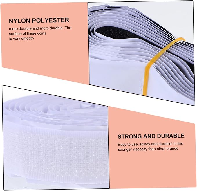 HOMSFOU 4 Sets Self-Adhesive Hook and Loop Tape Strips Heavy Duty Double-Sided Adhesive for Home Organization Strong Bonding for Crafts and Daily Use