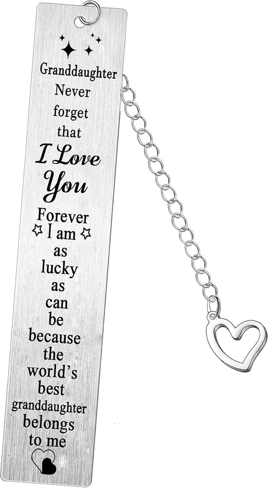 Granddaughter Metal Bookmarks from Grandma Grandad I Love You Gifts for Granddaughter Birthday Graduation Gifts Granddaughter Bookmark Keepsake Present