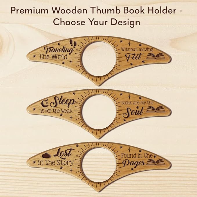 Custom Book Page Holder, Thumb Book Page Holder, Personalized Wooden Page Holder for Reading, Gifts for Book Lovers Teachers Appreciation Gifts on Birthday (Style 3)
