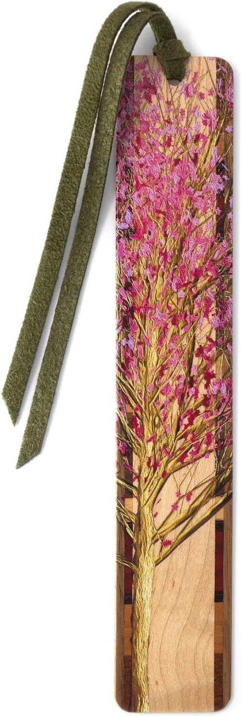 Cherry Tree Wooden Bookmark | Japanese Sakura Cherry Blossom Tree Art | Gift for Gardeners, Flower Lovers, Nature Lovers, Tree Lovers, Botanical Art Lovers & Readers | Handmade in the USA