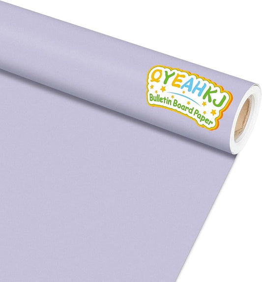 Light Purple Bulletin Board Paper Roll Lavender Bulletin Board Background Paper Back to School Classroom Decoration Poster for Art Craft DIY Projects Home Office Classroom Party Supplies 17.7in x 20ft