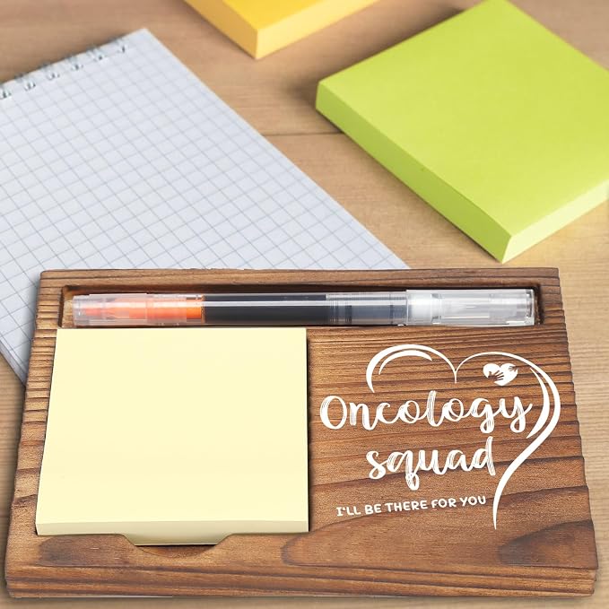 Oncology Squad Desk Organizer, Inspirational Sticky Note Holder, I'll Be There for You, Gifts for Oncology Caregivers, Cancer Support Workers, and Medical Professionals EDP131
