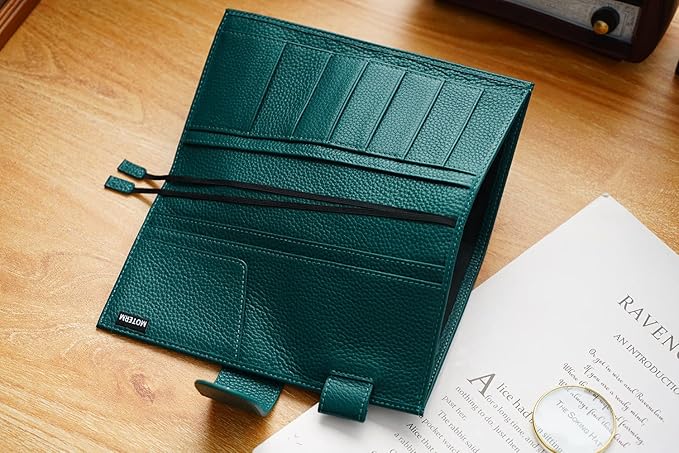 Moterm Leather Cover for Hobonichi Weeks - Fits Hobonichi Weeks/Weeks Mega, with Back Pocket (Pebbled-Deep Teal)