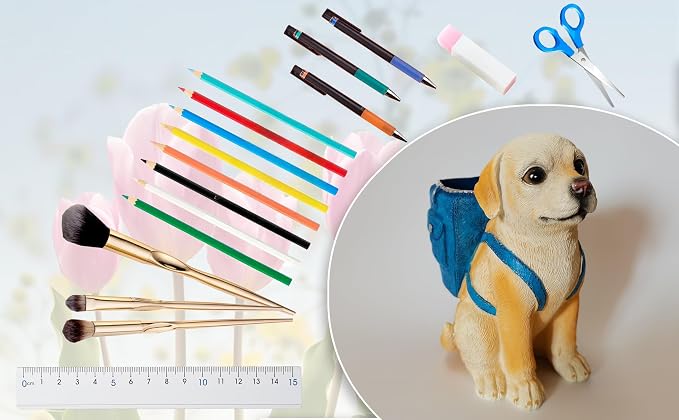 Dog Pen Holder for Desk Pen Pencil Cup Creative Desktop Pen Organizer Pencil Cups for Desk Unique Accessories Decor for Home Office School Gift for Dog Lovers (Labrador Retriever)