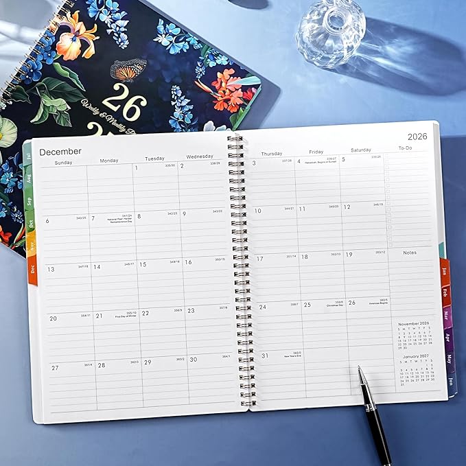 Planner 2026-2027 - Academic Planner 2026-2027, July 2026 - June 2027, 9" x 11", 26-27 Planner Weekly and Monthly, Calendar Planner with Colorful Monthly Tabs + Twin-Wire Binding + Inner Pocket + Premium Thick Paper