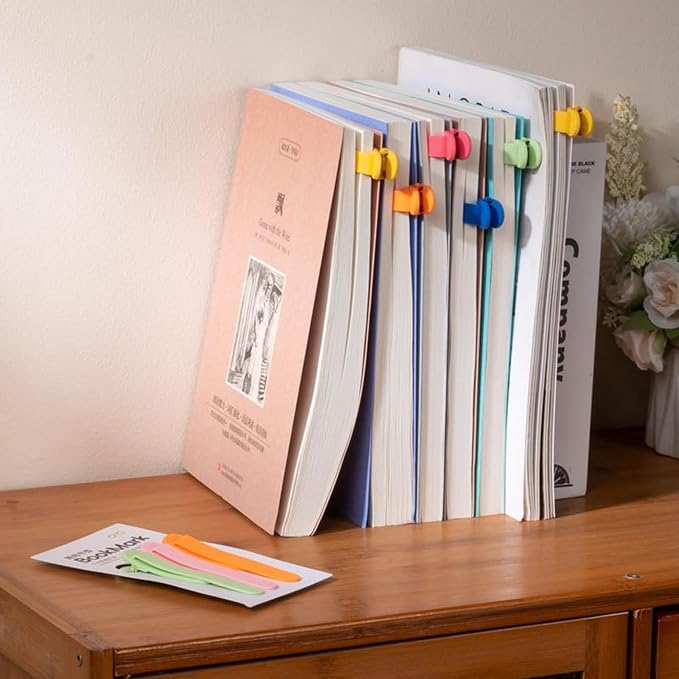 9Pcs Automatic Bookmark - Smart Book Marks for Reading, Silicone Bookmarks for Women and Kids, Unique Book Markers - Page Holder Accessories