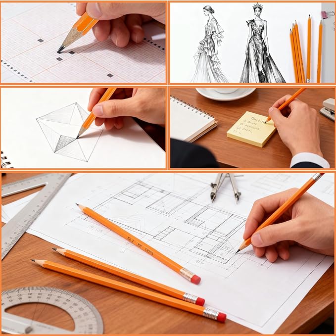 320 Pack #2 HB Pencils Bulk, Yellow Pencils with Erasers, Pre-sharpened Graphite Pencil, No.2 Wood Pencils Bulk for Writing Drawing Sketching Office Supplies