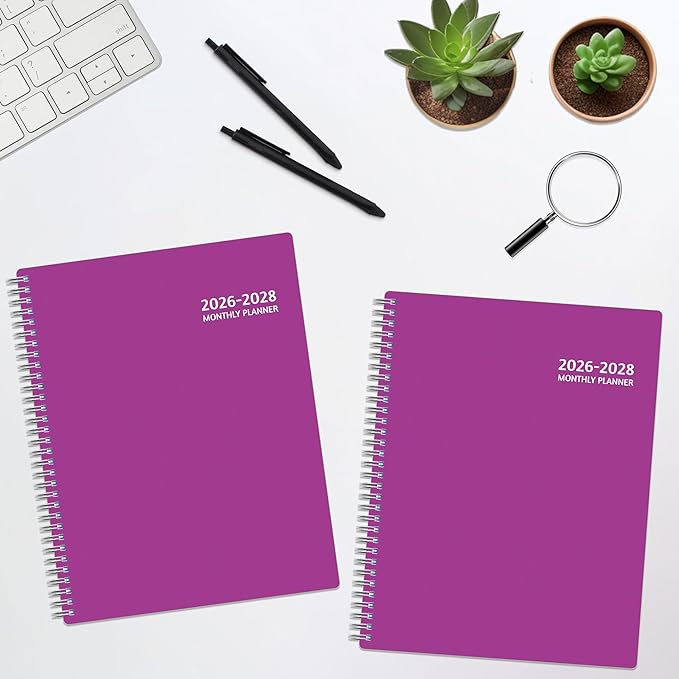 Monthly Planner 2026-2028, 36 Months Calendar Planner 2026-2028 from Jan 2026 – Dec 2028, 8.5'' x 11'' with Ruled Spread, Flexible Cover, Spiral Wirebound, Pocket, Coated Tabs, Notes ＆ Habit Tracker