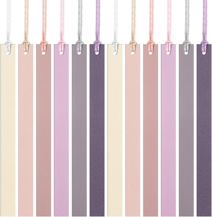 Kosiz 12 Pcs Leather Bookmarks Colorful Engravable Blank Leather Bookmarks Back to School Gifts for Men Women Teachers Students Book Lovers Reading Supplies(Purple)