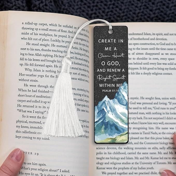 Christian Renewal Bookmark, Inspirational Gift for Believers, Uplifting Gift for Spiritual Readers, Spiritual Bookish Present, Unique Mountain & Scripture Design Bookmark, WCB70