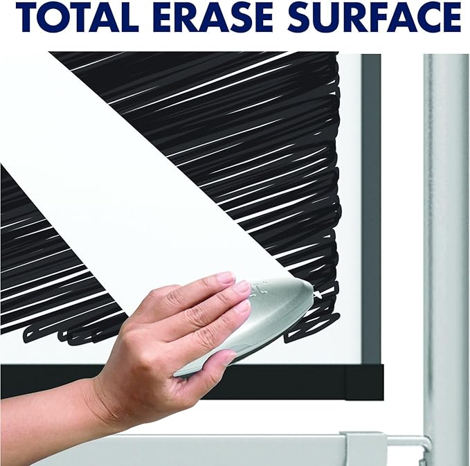 Quartet Easel, Magnetic Whiteboard, 4' x 3', Reversible, Mobile, Flipchart Holder, Prestige 2, Black Frame (ECM43P2)