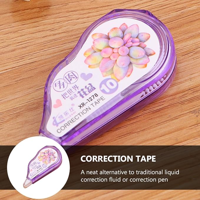 HANABASS 5pcs Correction Tape for Students Easy-to-use Applicator, Office Stationery Supplies for Homework and Writing Corrections Random Style