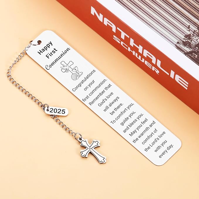 1st Communion Gifts for Godson 1st Holy Communion Bookmark, Baptism Bookmarks Easter Basket Stuffers for Teens Adults Religious Bookmark, 1st Communion Gifts for Girls Boys