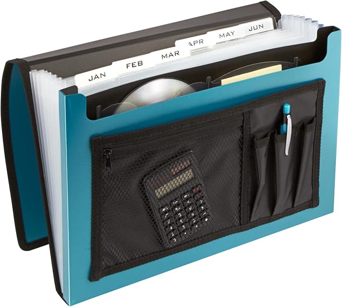 Office Depot® Brand Plastic Expanding File, 7 Pocket, Expansion 6", 8 1/2" x 11", Letter, Blue, Pack of 1