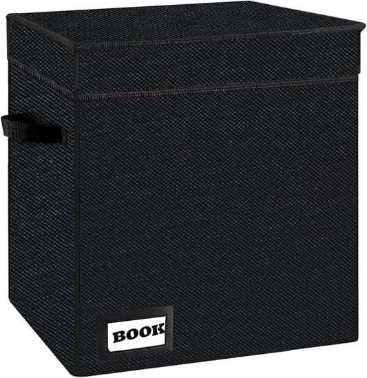 Comic Book Storage Short Box, 11.8" X 9.8" X 7.8", Holds 100-120 Collection Book, Heavy Duty Comic Collection Gift Bin Container Holder Shelf (Black)