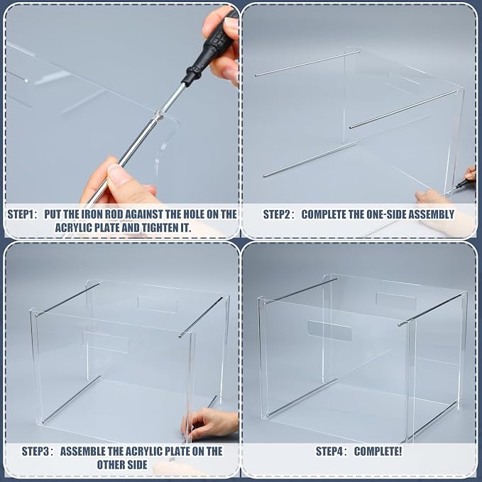 Dispowreath 24 Hanging File Folder with Acrylic Organizer for Letter/a4 Size Desktop Clear File Storage Box with Handles for Home Work Office Use(Neutral,Classic)