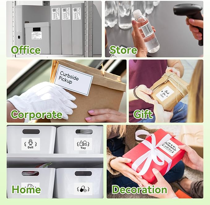 Phomemo M220 Labels, for M250 M200 M221 M260 3 Inch Label Printer, Multi-Purpose Thermal Paper for Address, Shipping, Ingredient, Clothing, Small Business, Black on White 2.76"x3.15"(70x80mm) 3 Rolls