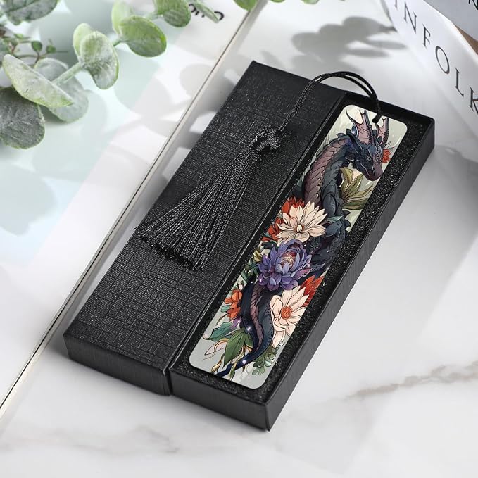 Cool Dragon Bookmarks Gifts - Funny Stainless Steel Metal Bookmark Unique Book Marks for Men Boy Women Friends Book Reading Lovers Fathers Day Birthday Graduation Gift