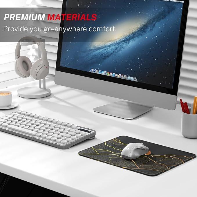 MROCO Essential Office & Gaming Mouse Pad, 8.5 x 11 Inch, Golden Rise | Anti-Fray Stitched Edges, Functional and Stylish Pattern Design, Non-Slip Rubber Base, Water and Stain Resistant Protection