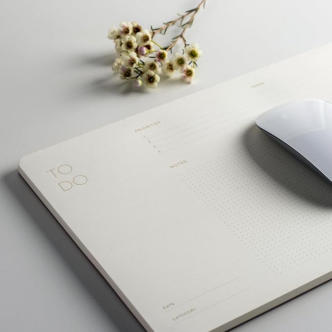 Pinesman - Elegant To Do List Notepad with Mouse Pad Feature, 3 Pack, 11.22" x 7.87", 50 Tear-Off Sheets (50 Each), Gold Foiled, Daily Planning, Eco-friendly To Do List Planner, FSC™ Certified To Do List Notebook for Work