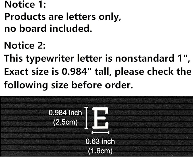 Felt Letter Board Letters Set - Pre-cut 418pcs Nonstandard 1inch White Typewriter Letters Only (No Board Included)