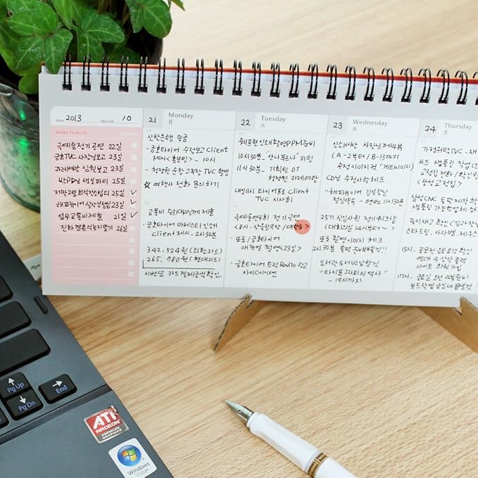 PAPERIAN Brilliant Weekly Scheduler - Wirebound Undated Weekly Planner Pad Scheduler (Gray)