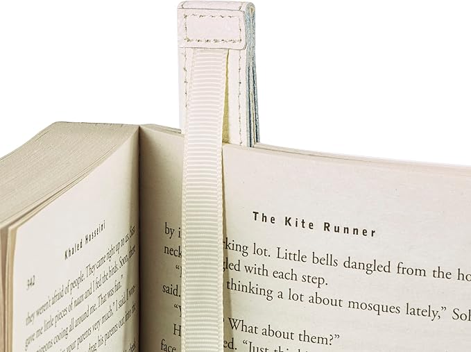 Superior Essentials Planner Magnetic Bookmark - Genuine Leather, Single Long Ribbon Bible Bookmark for Book Lovers - Amplify Your Love for Books with Our Elegant Ribbon Page Marker (1PC, White)