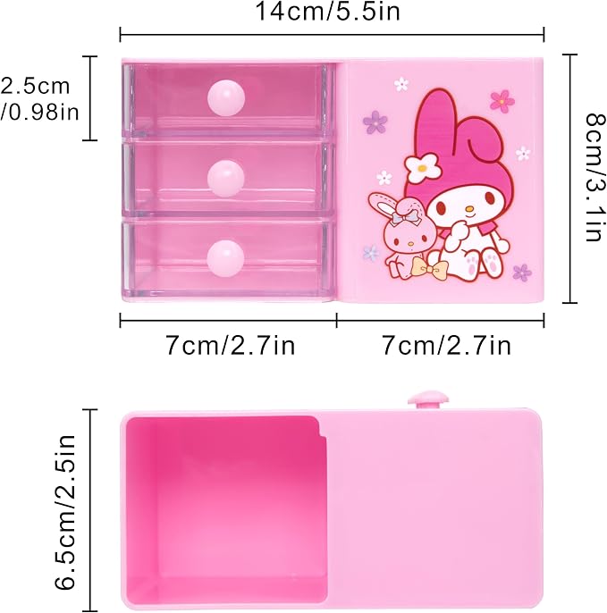 Roffatide Anime Desktop Desk Cartoon Office Supplies Container Pen Holder for Desk Cute Pencil Cup Pot Makeup Brush Holder Mini Box Pink