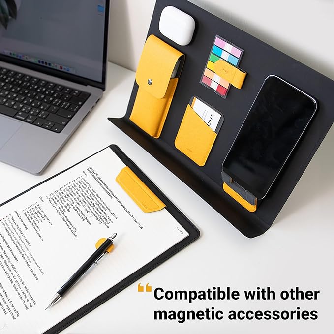 LHiDS Creative Folio 2.0 with Stand, Business Portfolio Resume, 3-in-1 Padfolio with Magnetic Accessories, Work as Notebook Cover, Clipboard, Organizing Board for Home and Office (Gray, A4/Letter)