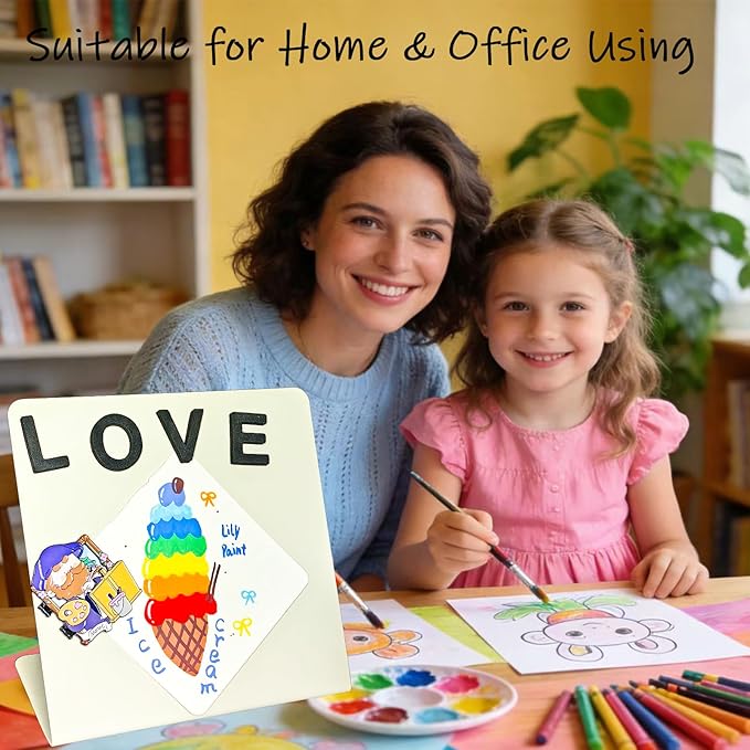 2 Pack Metal White Magnet Display Board, 8" × 8" Anti-Slip Magnetic Bulletin Board Tabletop Memo Craft Photo Display Stand Small Business Supplies for Home Office Vendor Booth Events Store Classroom