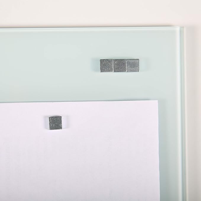 M&T Displays Wall Mounting Tempered Glass Dry Erase Write On Board Set Clear with Whiteboard Marker 4 Magnetic Pins for Office School Home Kids (23.63x35.44 inch)