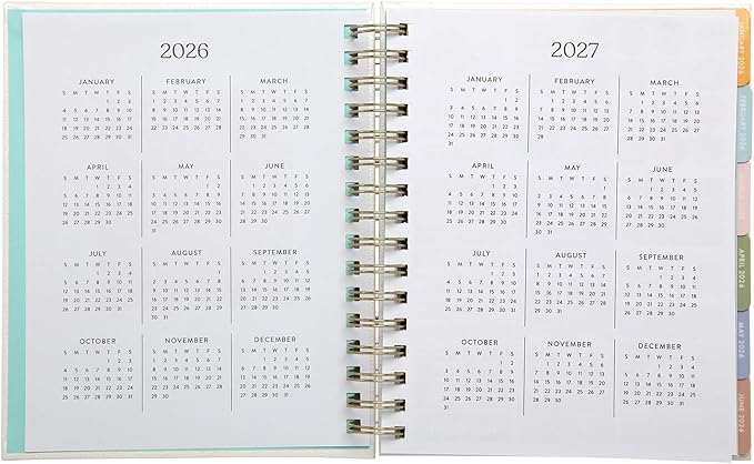 WORLD TRAVELER 2026 Planner Weekly and Monthly - 7'' x 8.75'' Hard Cover January December Spiral Daily Planner 2026 To Do List, Size 7X8.75, White/Can happen