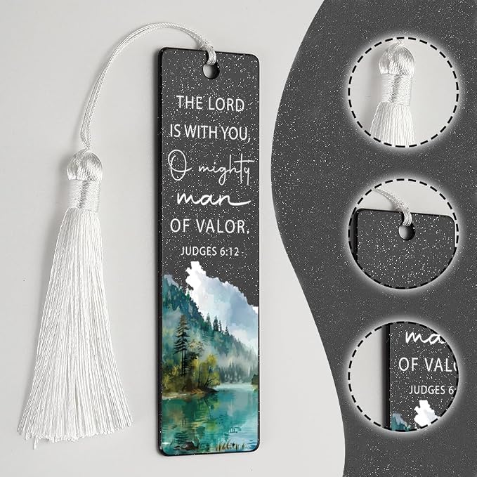 Christian Inspirational Bookmark, Encouraging Gift for Believers, Uplifting Present for Spiritual Readers, Believer Appreciation Gift, Unique Mountain & Scripture Design Bookmark, WCB33