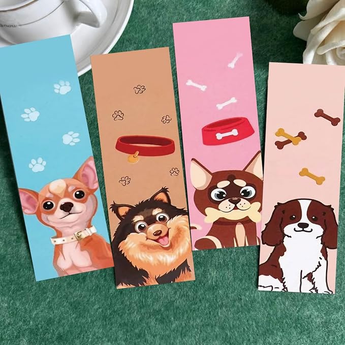 30 Pcs Dog Bookmarks for Kids Pet Theme Funny Bookmark Cute Dog Bookmark for School Office Students Teens Book Reading Lovers Classroom Favors