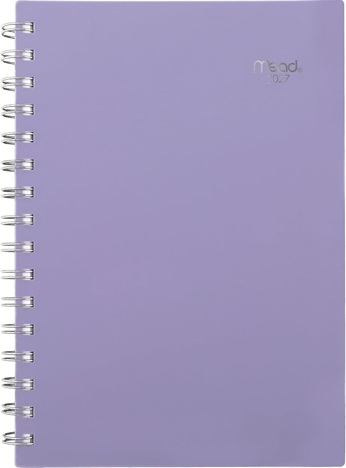 Mead 2027 Planner, Weekly & Monthly, 15-Month Oct-Dec, 5.5" x 8.5", Lilac (1806-200-27)
