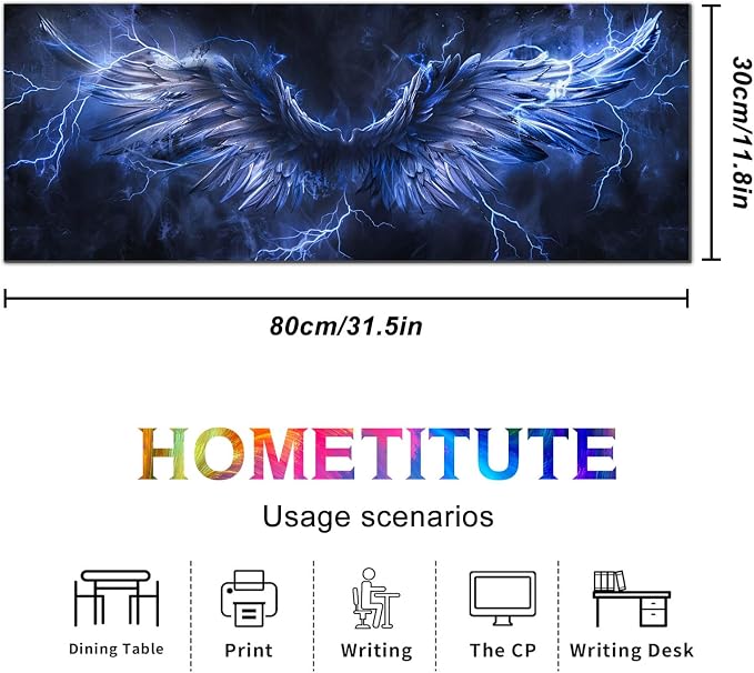 HOMETITUTE Mouse Pad XL Gaming Mousepad 31.5 x 11.8 Inch Large Desk Mat Extended Keyboard Pad Computer Mat Non Slip Surface Waterproof Desk Accessories