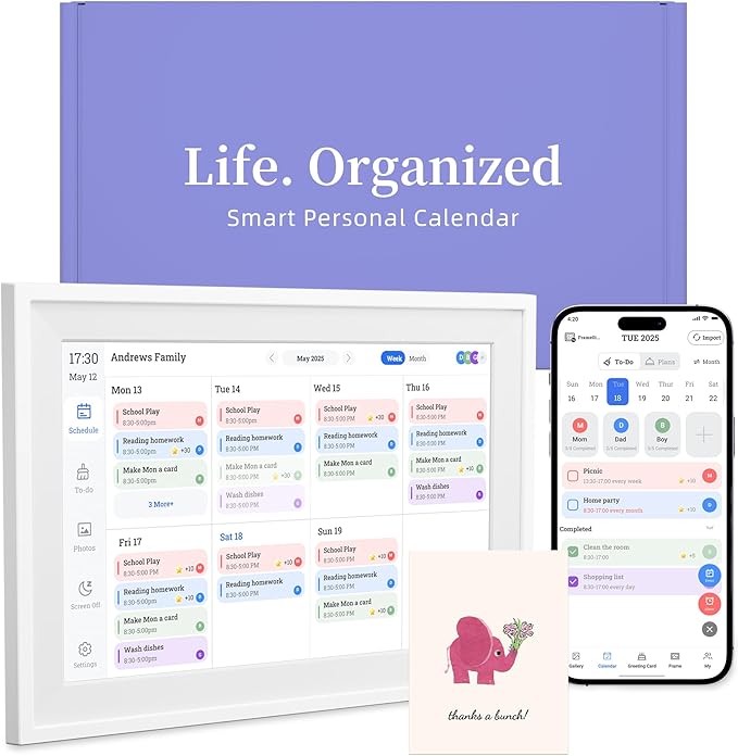 10.1’’ Smart Digital Calendar - Interactive Touch Screen, HD Display, Wall Mountable Family Organizer with Chore Chart, To-Do Lists & App Sync for Home & Office, Warm Mothers’s Day Gift, Gift for Her
