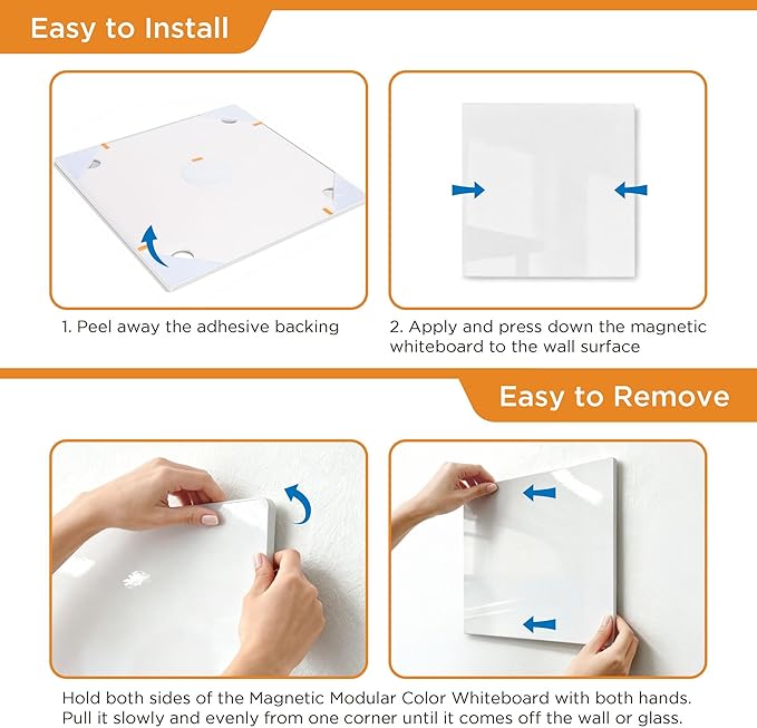 Comix Magnetic Board, 6 Pack Magnetic Whiteboard for wall, 11.8 x 11.8 Inches Dry Erase Board for Kids, Students, White Board Dry Erase Set for Fridge, Office and Home, White