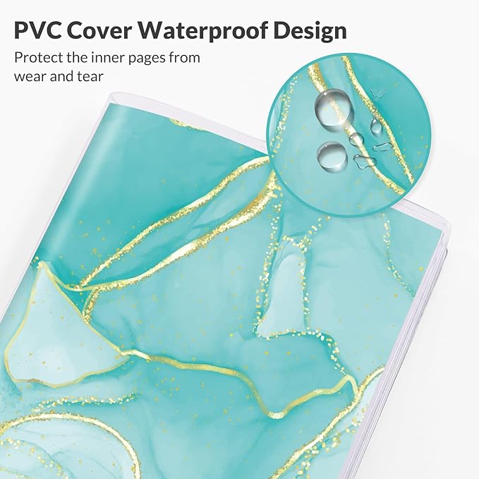 Phyxin Pocket Calendar 2026-2027, Small Calendar 2026 - Runs From Jan 2026 to Dec 2027, Pocket Planner-3.7" x 6.7" with PVC Cover, Pocket Calendar for School, Home and Office Supplies, Marble