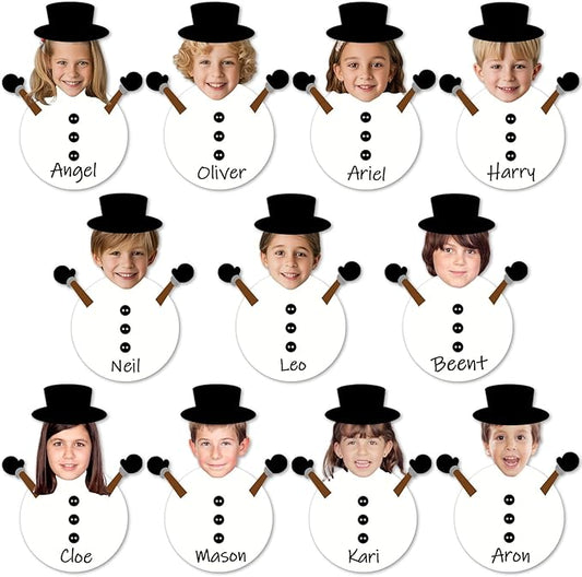60Pcs Winter Snowman Paper Cutouts Winter Bulletin Board Decoration Black Snowman DIY Photo Craft Cutouts Christmas Classroom Supplies for Teacher Student School Holiday Party Chalkboard Wall Decor