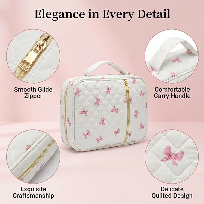 Bible Cover Set with Handle, Large Quilted Bible Bag for Women Girls, Bible Study Supplies Kit with Tabs, Pens, Sticky Notes, Study Planner & Scripture Cards, Christian Gifts for Devotional Journaling