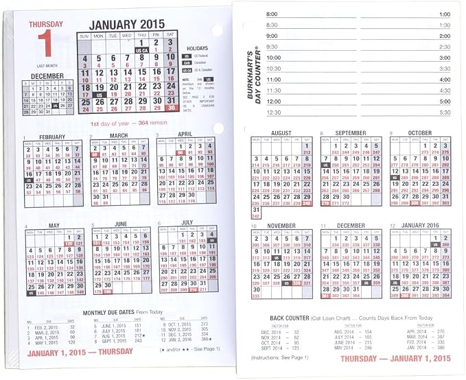 AT-A-GLANCE Burkhart's Day Counter Desk Calendar Refill 2015, 4.5 x 7.38 Inch Page Size (E712-50)